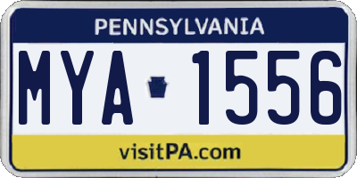 PA license plate MYA1556