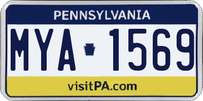 PA license plate MYA1569
