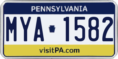 PA license plate MYA1582