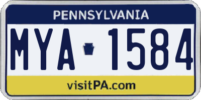 PA license plate MYA1584