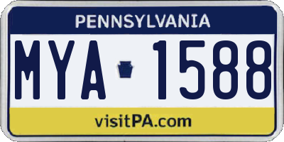 PA license plate MYA1588