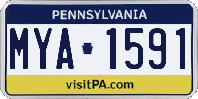 PA license plate MYA1591