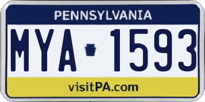 PA license plate MYA1593
