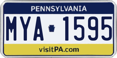 PA license plate MYA1595