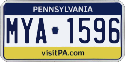 PA license plate MYA1596