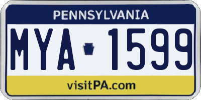 PA license plate MYA1599