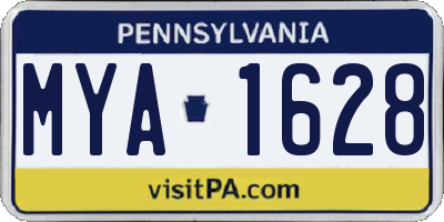 PA license plate MYA1628