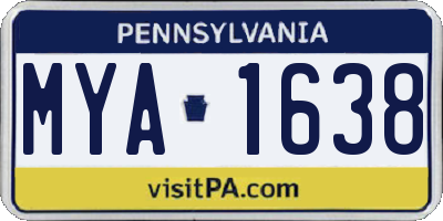 PA license plate MYA1638