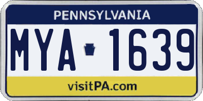 PA license plate MYA1639