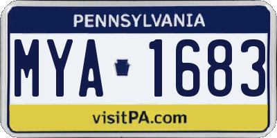 PA license plate MYA1683