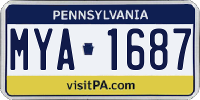 PA license plate MYA1687