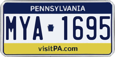 PA license plate MYA1695