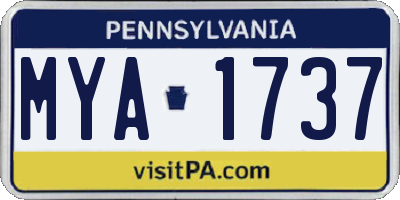 PA license plate MYA1737