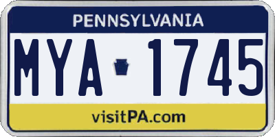 PA license plate MYA1745