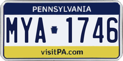 PA license plate MYA1746