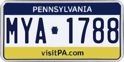 PA license plate MYA1788