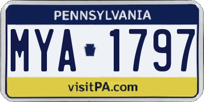 PA license plate MYA1797