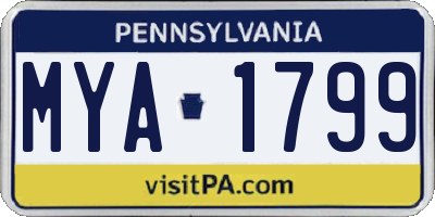 PA license plate MYA1799