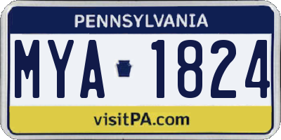PA license plate MYA1824