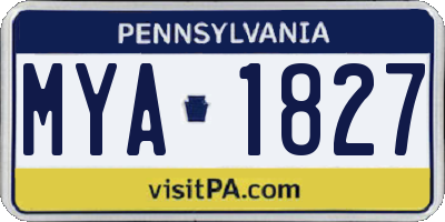 PA license plate MYA1827