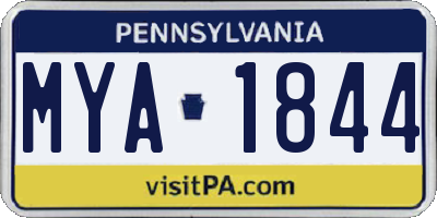 PA license plate MYA1844