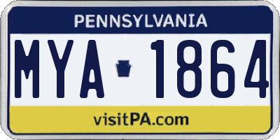 PA license plate MYA1864