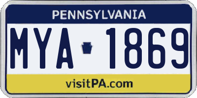 PA license plate MYA1869