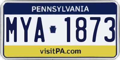 PA license plate MYA1873