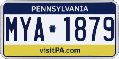 PA license plate MYA1879