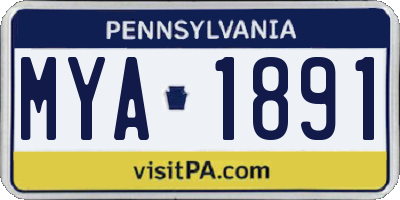 PA license plate MYA1891