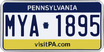 PA license plate MYA1895