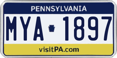 PA license plate MYA1897