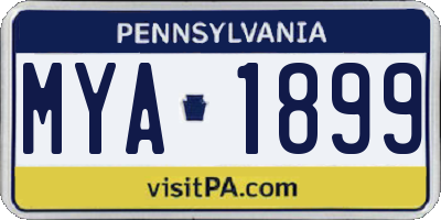 PA license plate MYA1899