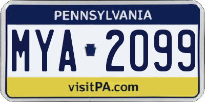 PA license plate MYA2099