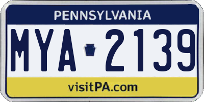PA license plate MYA2139