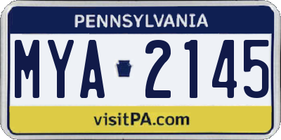 PA license plate MYA2145