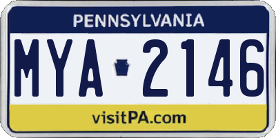 PA license plate MYA2146