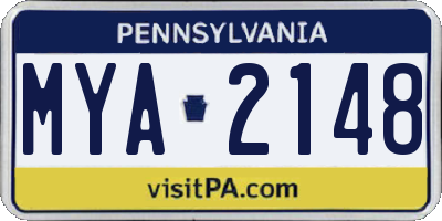 PA license plate MYA2148