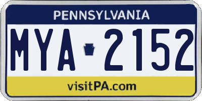 PA license plate MYA2152