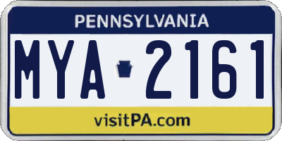 PA license plate MYA2161