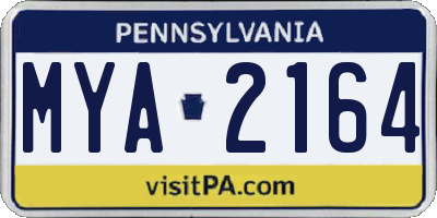 PA license plate MYA2164