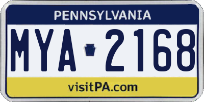 PA license plate MYA2168