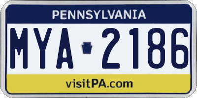PA license plate MYA2186
