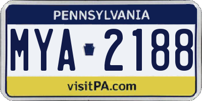PA license plate MYA2188