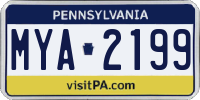 PA license plate MYA2199