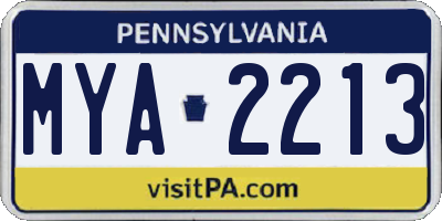 PA license plate MYA2213