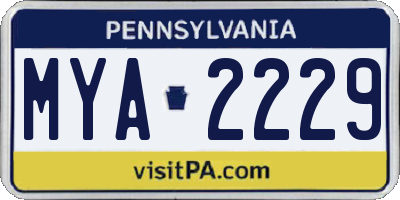 PA license plate MYA2229