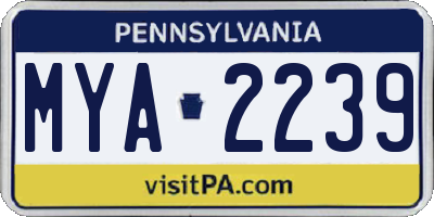 PA license plate MYA2239