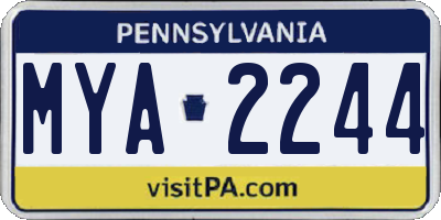 PA license plate MYA2244