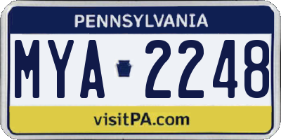 PA license plate MYA2248